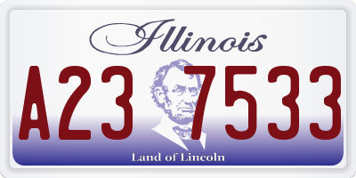 IL license plate A237533