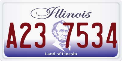IL license plate A237534