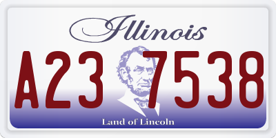 IL license plate A237538