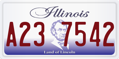 IL license plate A237542