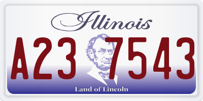 IL license plate A237543