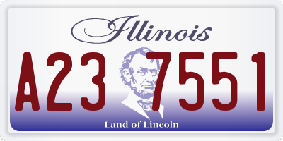 IL license plate A237551
