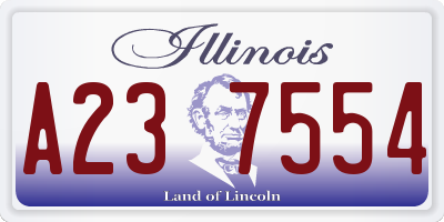 IL license plate A237554
