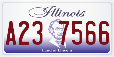 IL license plate A237566