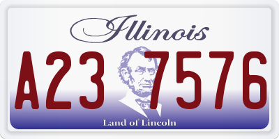 IL license plate A237576