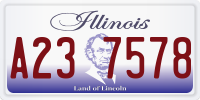 IL license plate A237578