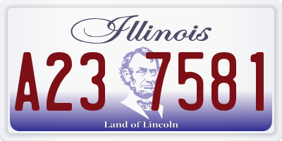 IL license plate A237581