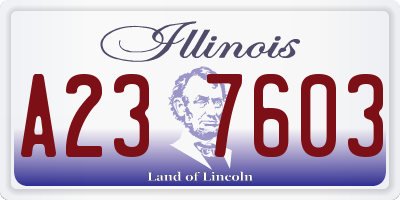 IL license plate A237603