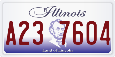 IL license plate A237604