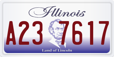 IL license plate A237617