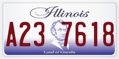 IL license plate A237618