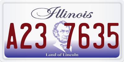 IL license plate A237635
