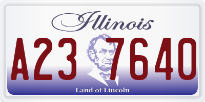 IL license plate A237640