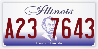 IL license plate A237643