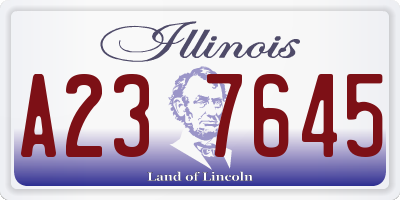 IL license plate A237645