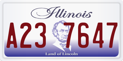 IL license plate A237647