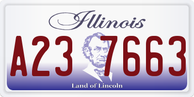IL license plate A237663
