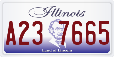 IL license plate A237665