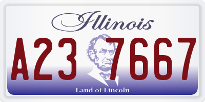 IL license plate A237667