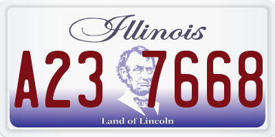 IL license plate A237668