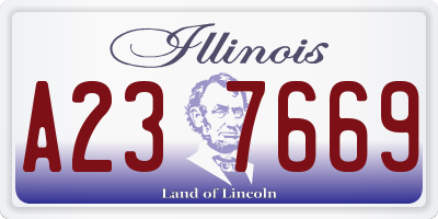 IL license plate A237669