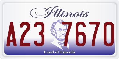 IL license plate A237670
