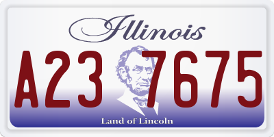 IL license plate A237675