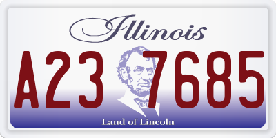 IL license plate A237685