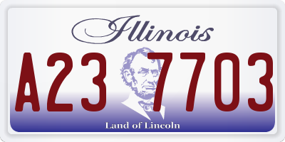 IL license plate A237703