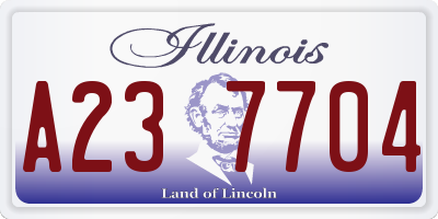 IL license plate A237704
