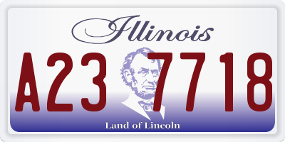 IL license plate A237718