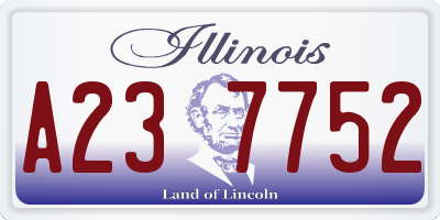 IL license plate A237752