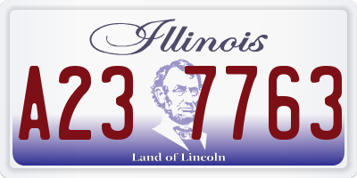 IL license plate A237763