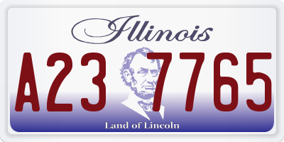 IL license plate A237765
