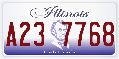 IL license plate A237768