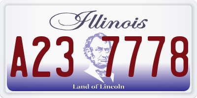 IL license plate A237778