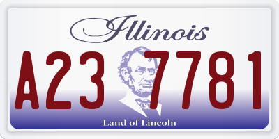 IL license plate A237781