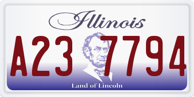 IL license plate A237794