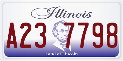 IL license plate A237798