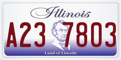 IL license plate A237803