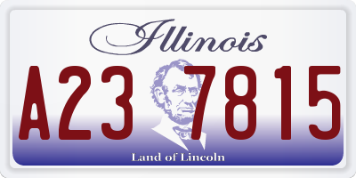 IL license plate A237815