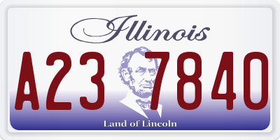 IL license plate A237840