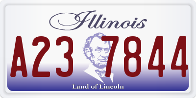 IL license plate A237844