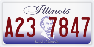 IL license plate A237847