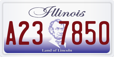 IL license plate A237850