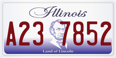 IL license plate A237852