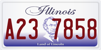 IL license plate A237858