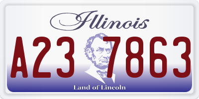 IL license plate A237863