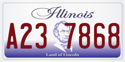 IL license plate A237868