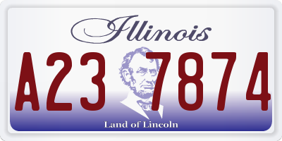 IL license plate A237874